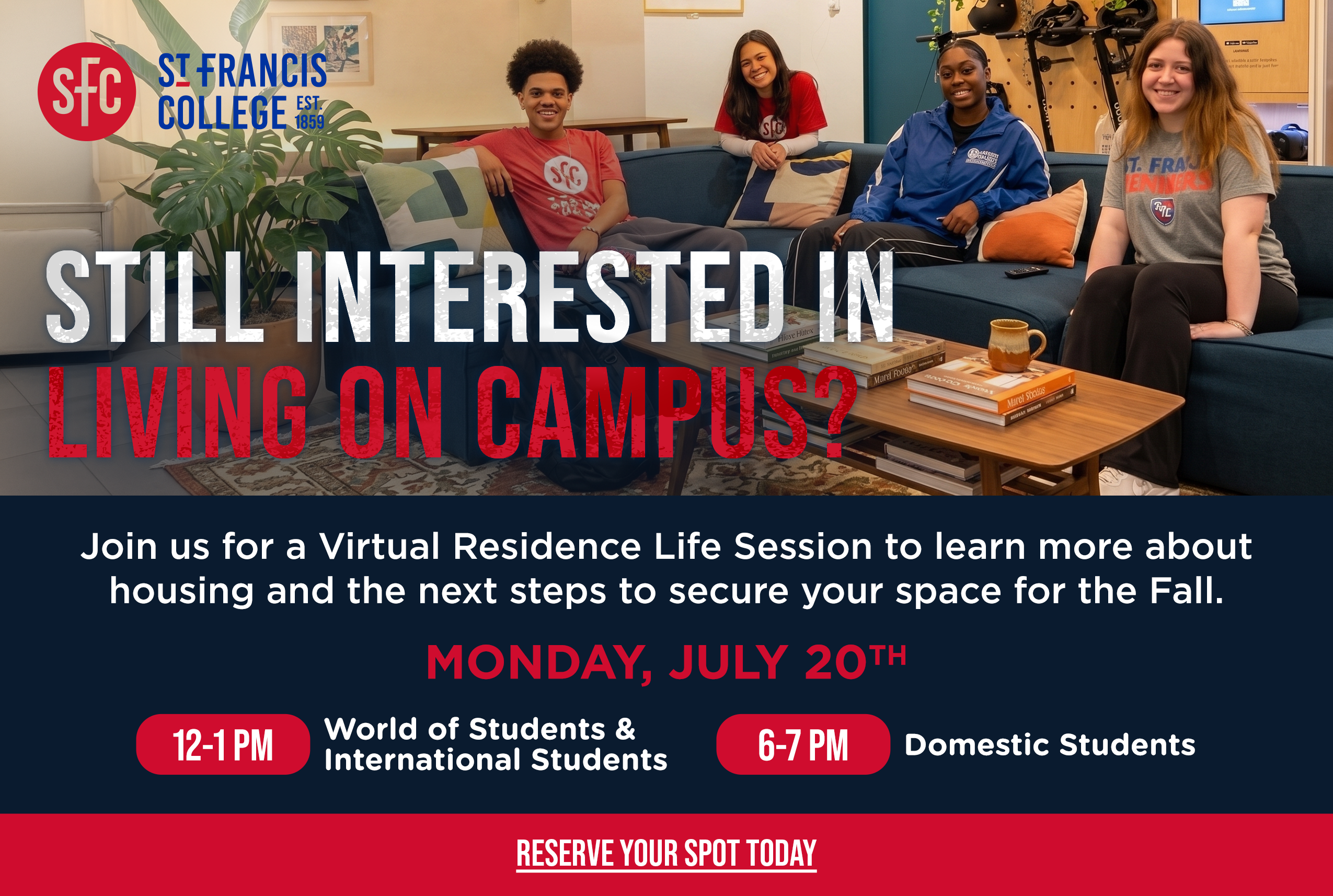 Virtual Residence Life Session flyer